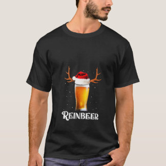 Frauen Winedeer Reinbeer Weihnachtsmann Hut Rentie T-Shirt