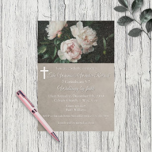 Frauen-Winter-Rückzug Beige Floral Kirche Einladung