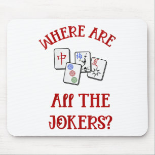 Frauen, wo sind alle Joker Funny Mahjong V-ne Mousepad