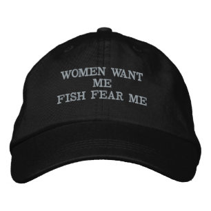 Frauen wollen mich Fisch fürchtet mich Baseballkap Bestickte Baseballkappe
