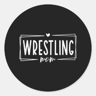 Frauen Wrestling Mama Shirt Funny Wrestler Ringelb Runder Aufkleber