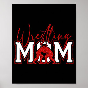 Frauen Wrestling Mutter Lustig Ringen Ringer Mütte Poster