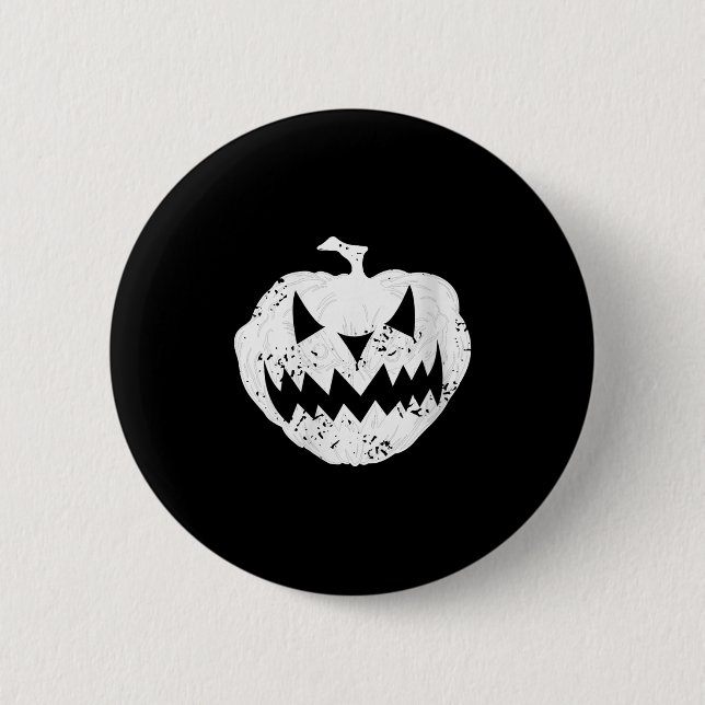 Frauen Y Pumpkin Gesicht gestört Dunkellichthalme Button (Vorderseite)