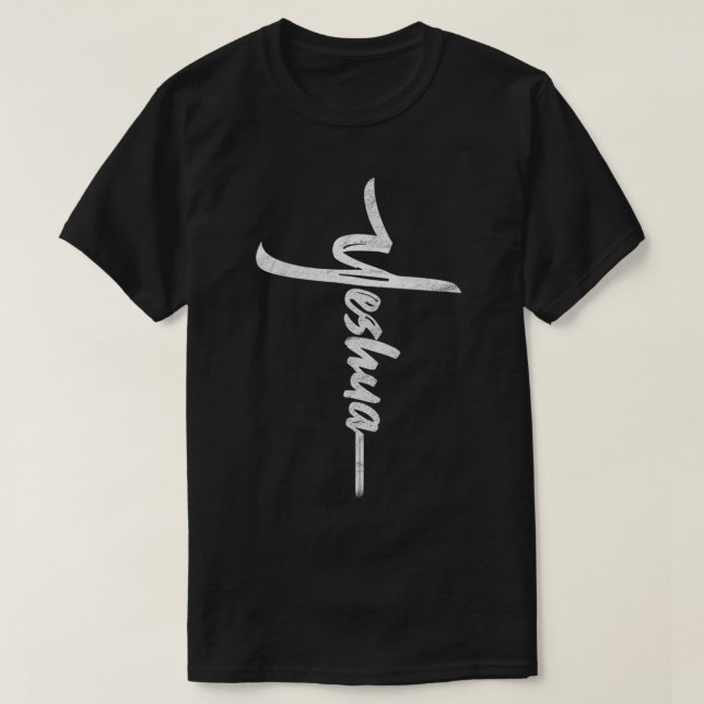 Frauen Yeshua Kreuz Hebräischer Name Jesu Christli T-Shirt (Design vorne)