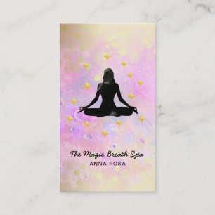 *~ Frauen Yoga Glitzer Gold Meditation Achtsamkeit Visitenkarte
