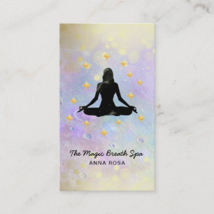 *~ Frauen Yoga Gold Glitzer Meditation Visitenkarte