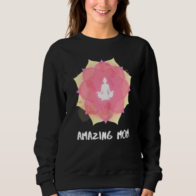 Frauen Yoga Mama Mütter Tag Mandala 3 Sweatshirt (Vorderseite)