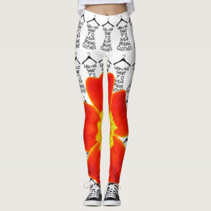 Frauen Yoga Stretch Leggings Orange Blume