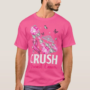 Frauen zerdrücken Brustkrebs Bewusstsein Bling Rib T-Shirt