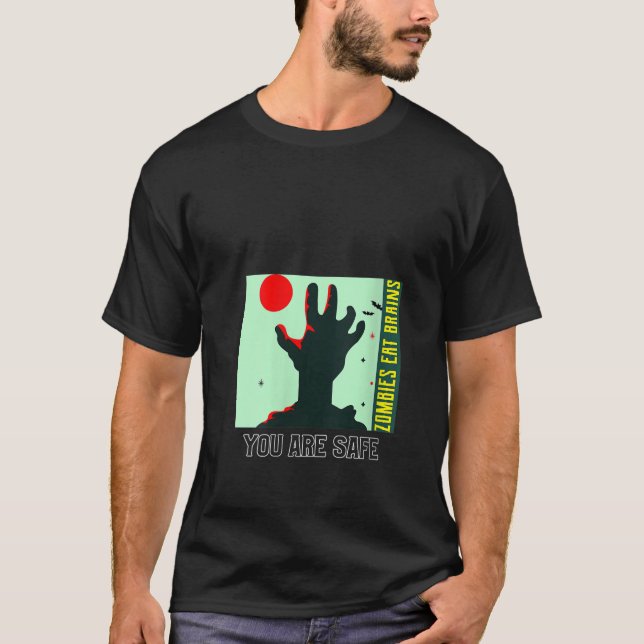 Frauen Zombies essen Gehirne Sie sind sicher lusti T-Shirt (Vorderseite)