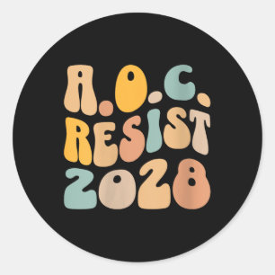 Frauen zum AC 2028 für Präsident Resist Wavy Alexa Runder Aufkleber