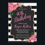 Frauen zum Geburtstag Einladung pink und schwarz<br><div class="desc">Frauen zum Geburtstag Einladung pink und schwarz</div>
