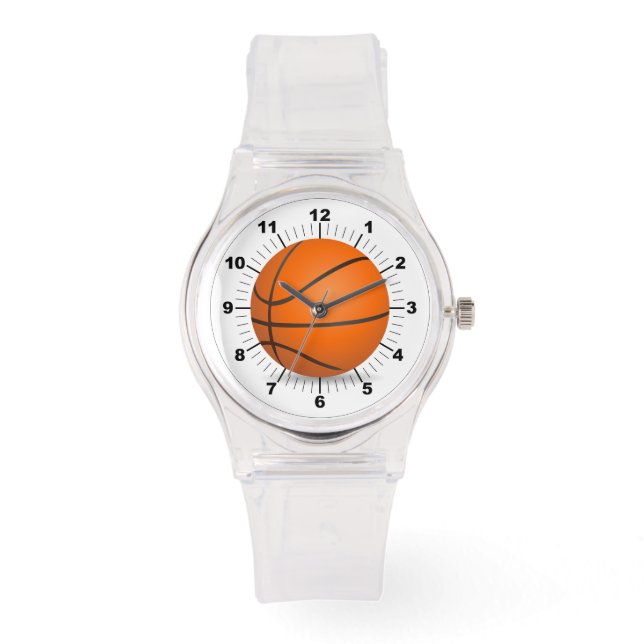 Frauenbasketball Sporty Pink Silicon Watch Armbanduhr (Vorderseite)