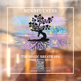** Frauenbaum Reiki Yoga Meditation Fensteraufkleber