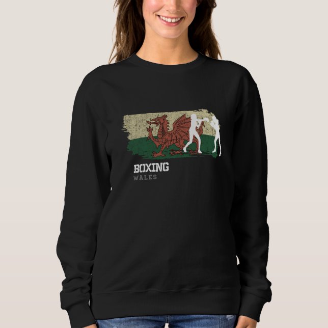 Frauenboxen Wales Kampfsport Kämpfer Boxen   Sweatshirt (Vorderseite)