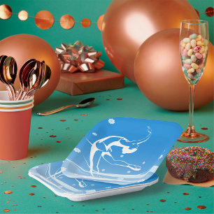 Fraueneis Skaten Sport Illustration Pappteller