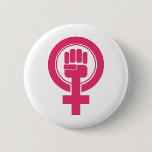 Frauenfaust-Resist-Symbol Button