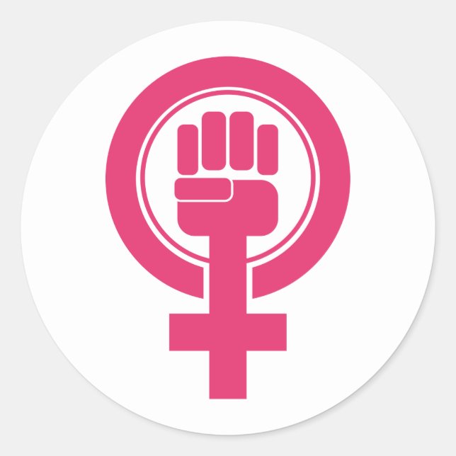 Frauenfaust-Resist-Symbol Runder Aufkleber (Vorderseite)