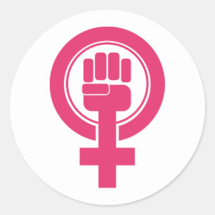 Frauenfaust-Resist-Symbol Runder Aufkleber
