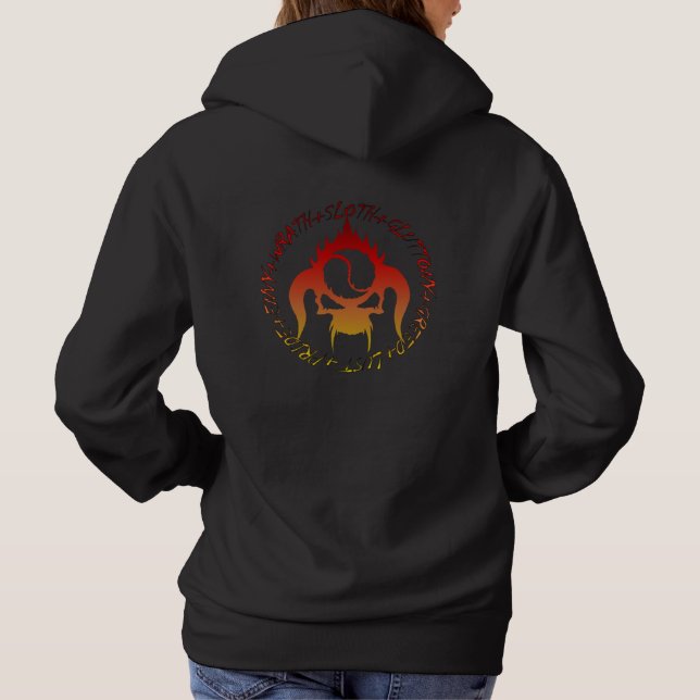 Frauenfeind mit sieben tödlichen Sünden Hoodie (Rückseite)