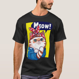 Frauenfeindlichkeit PowerFunny Meow Cat 6334 T-Shirt
