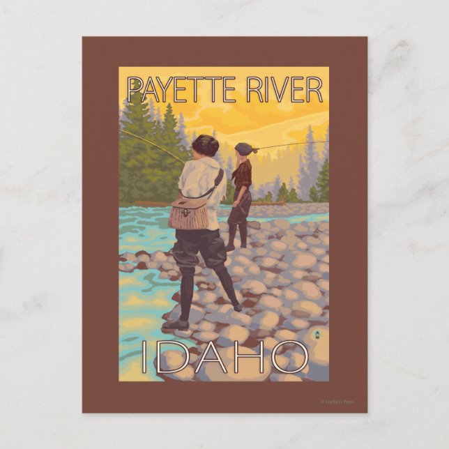 Frauenfischen - Payette River, Idaho Postkarte (Vorderseite)