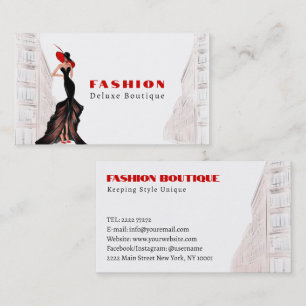 Frauenfrau in der City Fashion Boutique Visitenkarte
