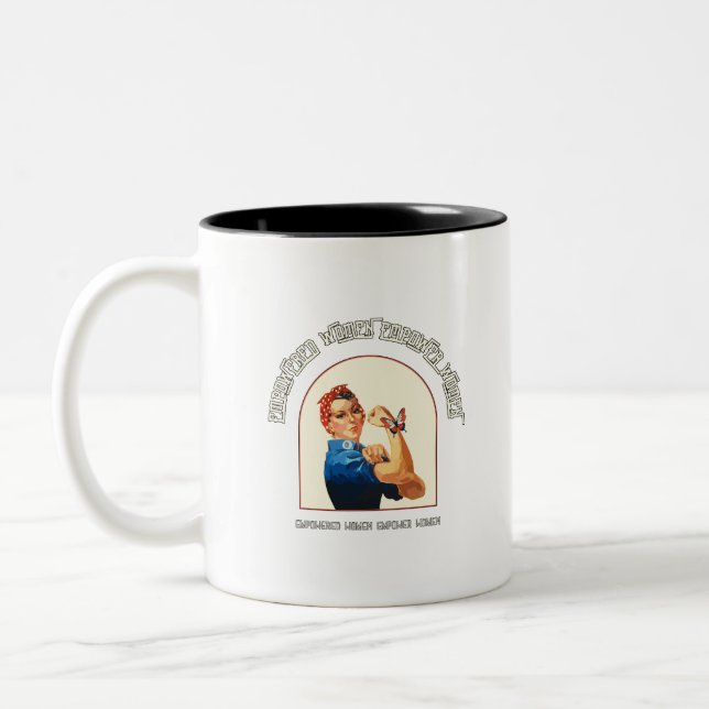 Frauenfreundlichkeit stärkt die Zwei-Tone-Tasse de Zweifarbige Tasse (Links)