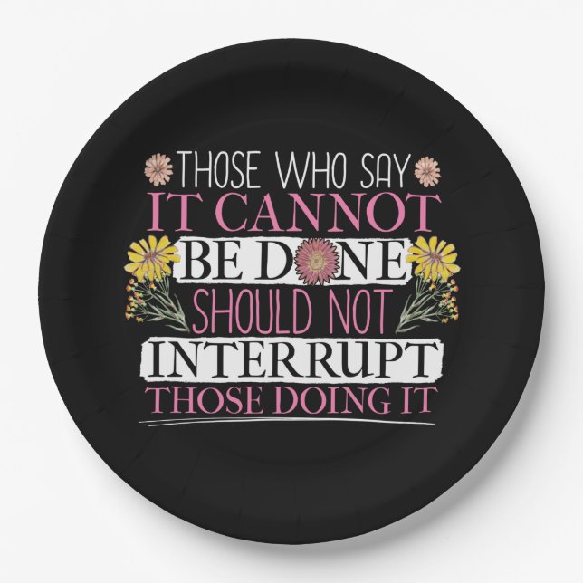 Frauenführer bemächtigt Zitat Pappteller (Vorderseite)