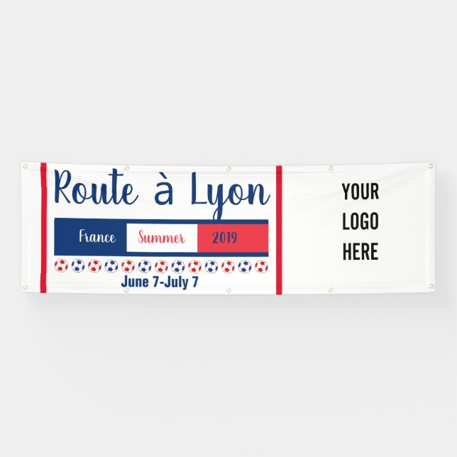 Frauenfußball auf dem Weg zum Lyon-Party Banner (Horizontal)