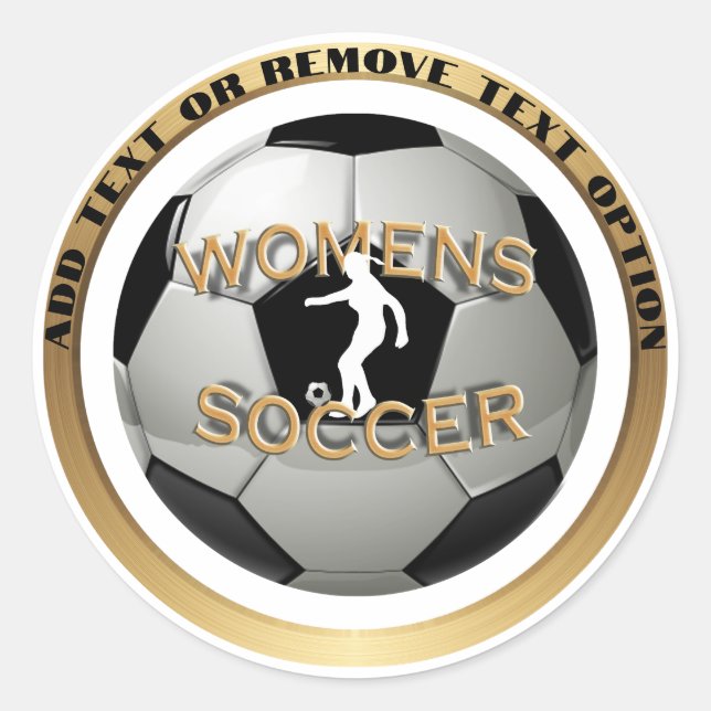 Frauenfußball Runder Aufkleber (Vorderseite)