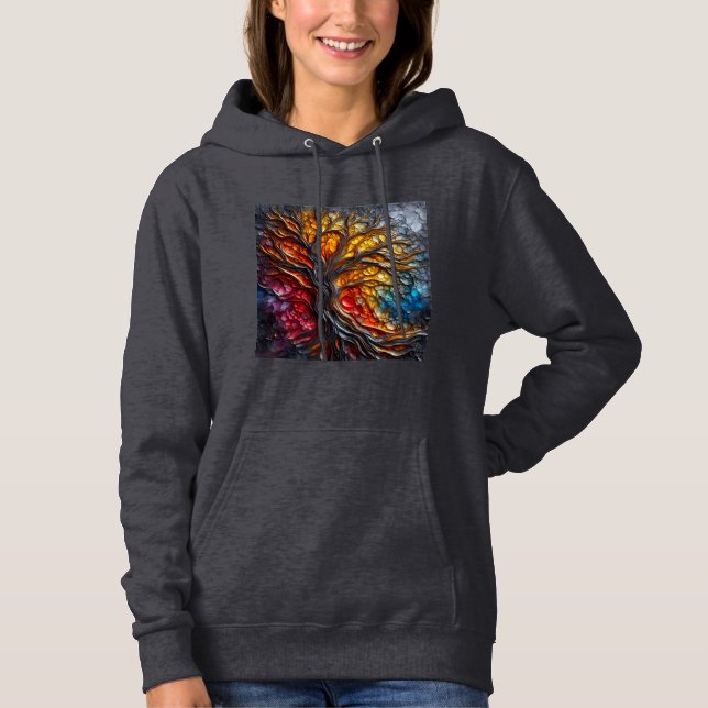 Frauengedecktes Sweatshirt, Artwork 10 Hoodie (Vorderseite)