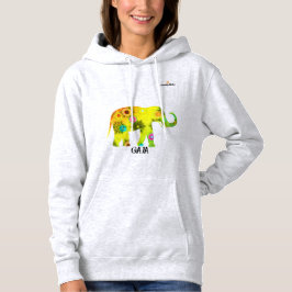 Frauengedecktes Sweatshirt mit gelbem Elefant