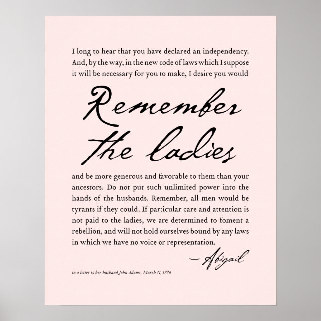 Frauengeschichten Feminismus Poster 1776 zitieren  (Vorne)