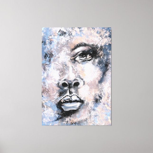 Frauengesicht - Abstrakte Kunst Moderne Malerei Leinwanddruck (Vorderseite)