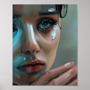 Frauengesicht AI Generated Artwork Poster