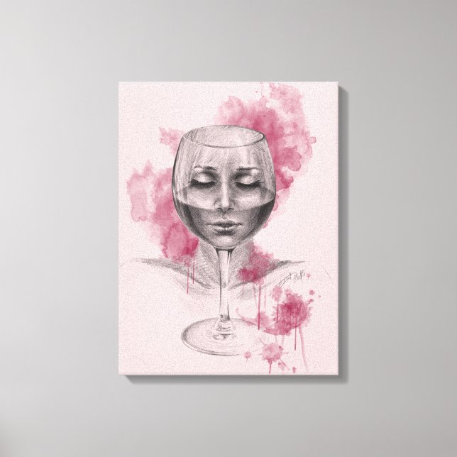 Frauengesicht in der surreal zeichnend Kunst aus W Leinwanddruck (Vorderseite)