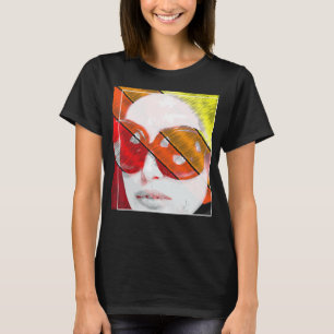Frauengesicht mit Sonnenbrille Ladys Ästhetik Stil T-Shirt