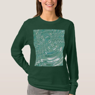 Frauengrün-psychedelischer Langärmel-T - Shirt