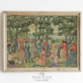 Frauengruppe in einem Park Vintage Malerei Poster