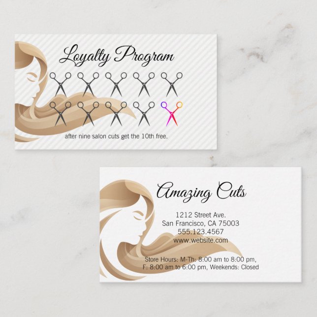 Frauenhair | Salonschere | Loyalität Treuekarte (Vorne/Hinten)