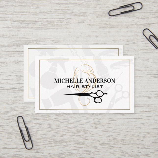 Frauenhair Stylist Business Card Visitenkarte (Vorderseite/Rückseite Beispiel)