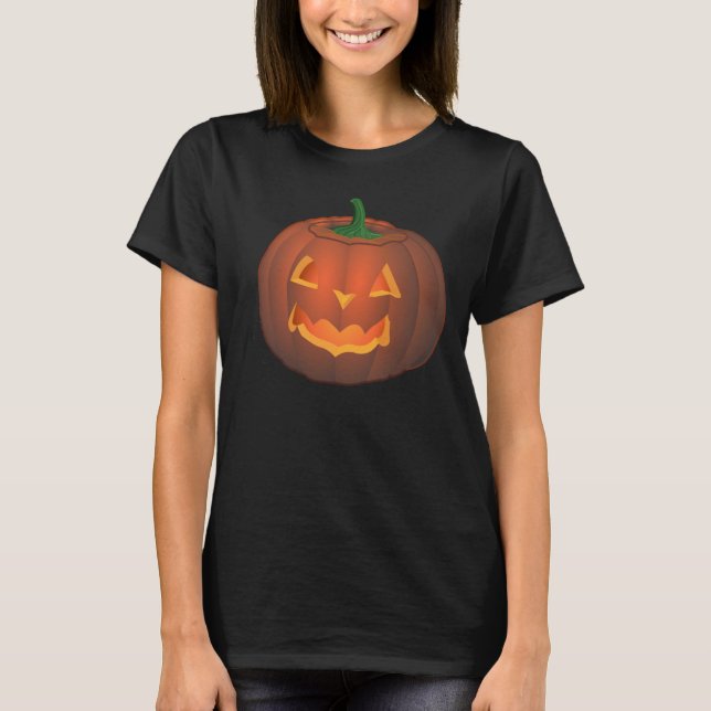 FrauenHalloween-Shirt-Jack-Laterne Plus-Größe T-Shirt (Vorderseite)