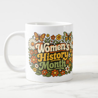 Frauenhistorikmonat Retro 70er Jahre Floral Groovy Jumbo-Tasse