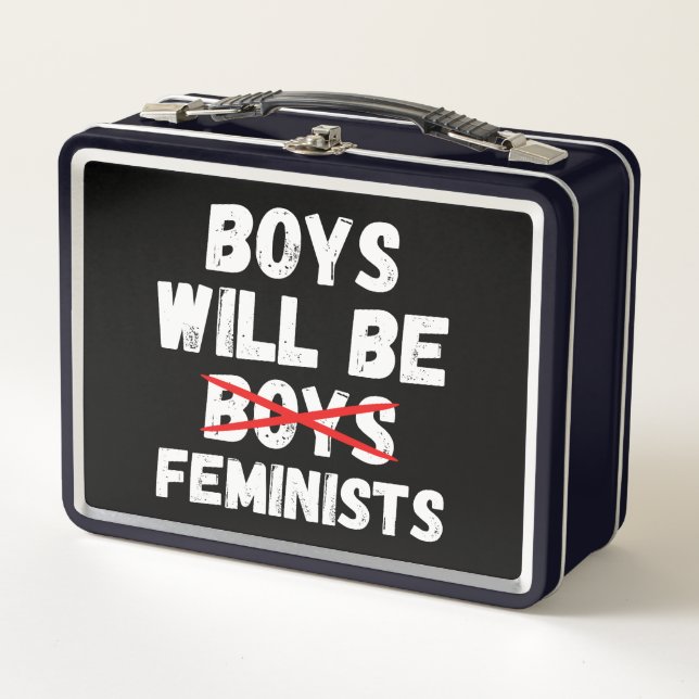 Frauenjunge - Jungen werden Feministen sein II Metall Brotdose (Vorderseite)