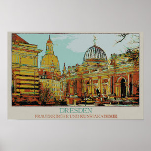 Frauenkirche und Akademie der Bildenden Künste Dre Poster