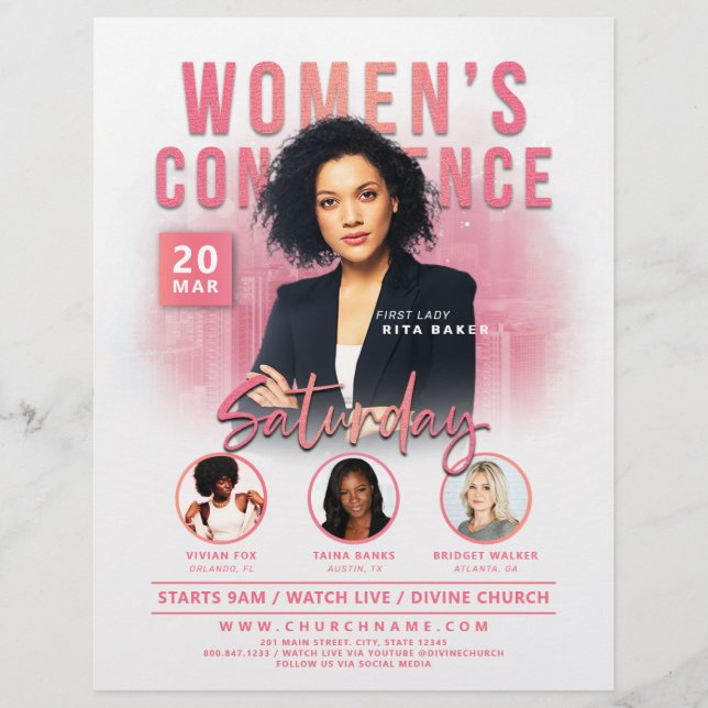 Frauenkirchenkonferenzdienst Rosa Stadt Flyer (Vorne)