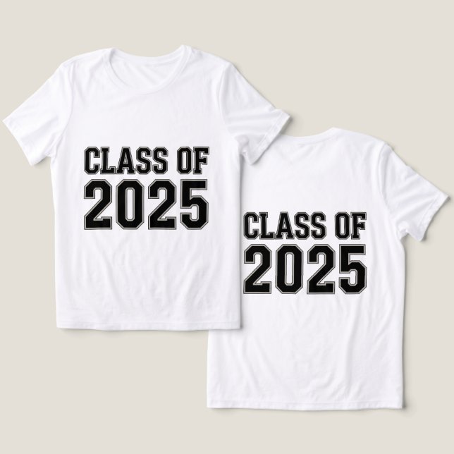 Frauenklasse 2025 weiß Tri-Blend shirt (Design Vorderseite & Rückseite)