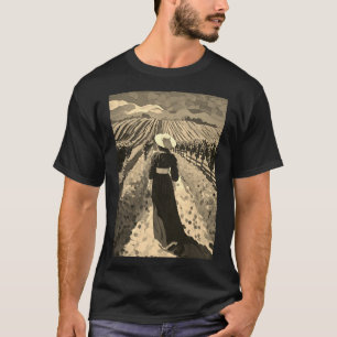 Frauenkleid in Gehaltslinien Männer in Shirt