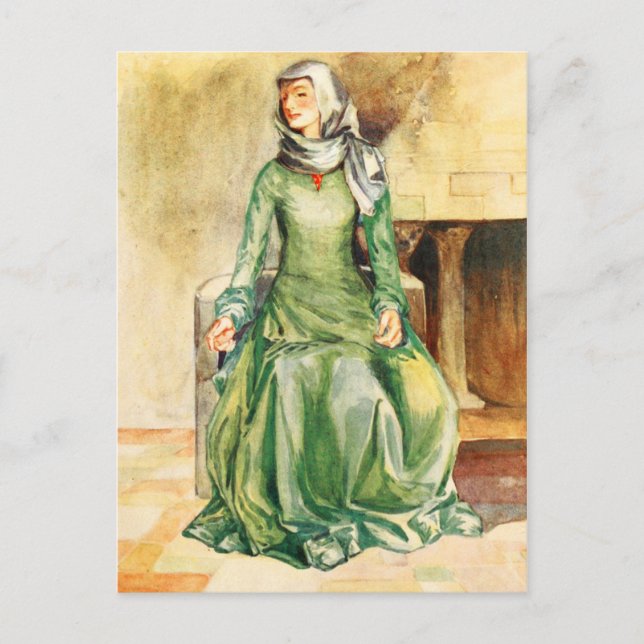 Frauenkostüm aus der Zeit William II Postkarte (Vorderseite)